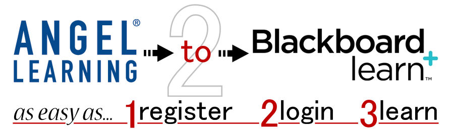 ANGEL to Blackboard...as easy as...1-register, 2-login, 3-learn